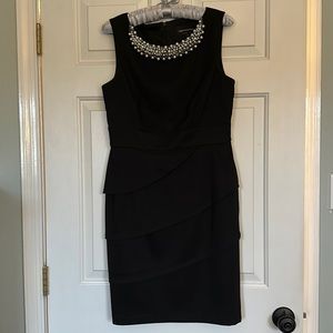 Connected Size 10 Black Dress with Pearl Detail